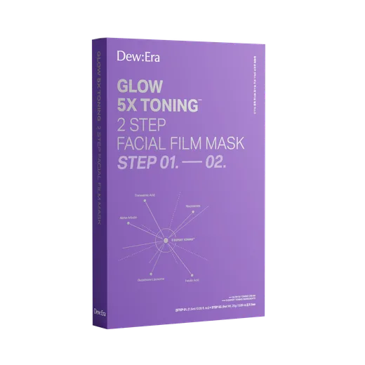 GLOW 5X TONING 2 STEP FACIAL FILM MASK box