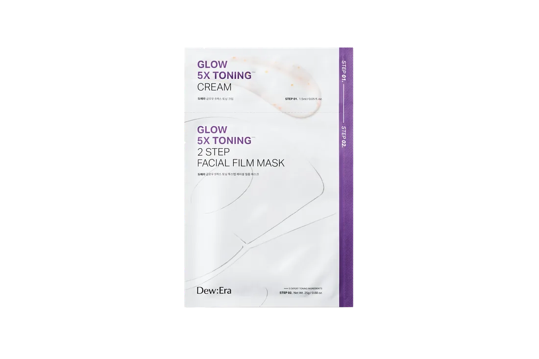Glow pouch: Step 1 cream and Step 2 film mask