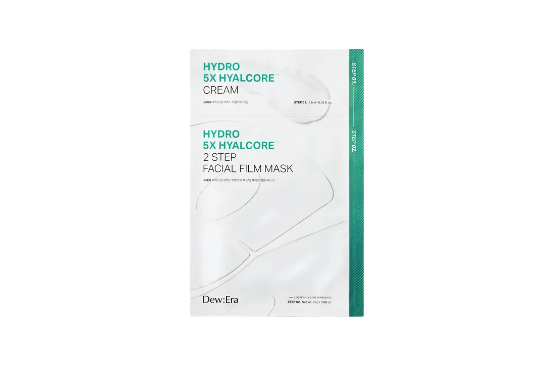 Hydro pouch: Step 1 cream and Step 2 film mask